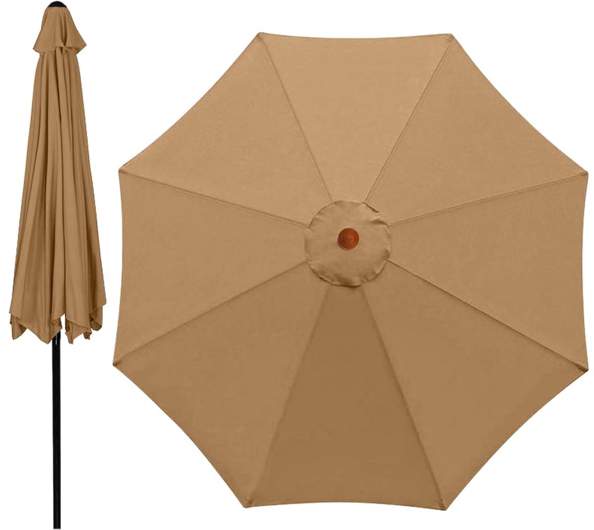 IMPERATORIS® Parasolhoes voor Staande en Zweefparasol - Stevige en Duurzame Waterdichte Parasolhoes 210D - Met Rits, Trekkoord en Opberghoes - Waterdicht, Stofdicht en Weerbestendig - 300 cm - khaki (8721513023431)