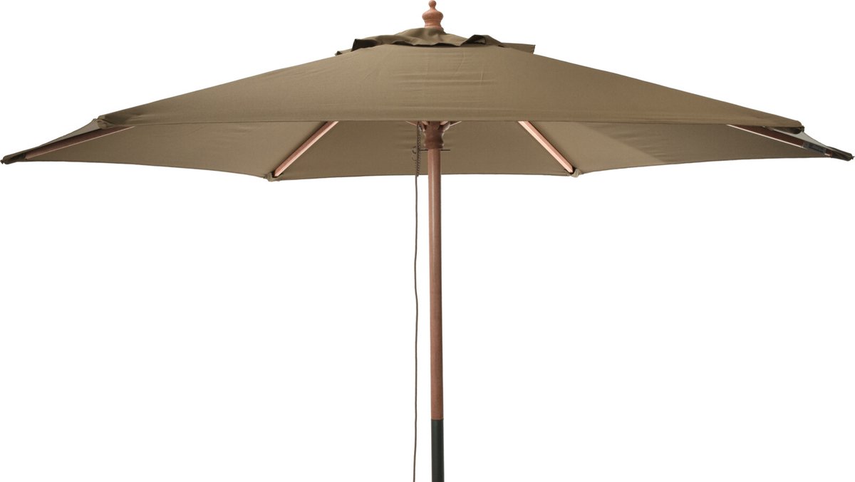 Niceey Parasol - Stokparasol - Hout - 250CM - Taupe (8721082389556)