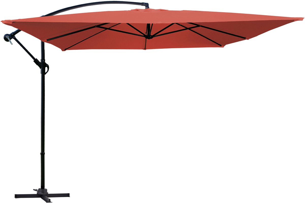 Oviala - Zweefparasol 3 x 3 m terracotta - Genova (3663095179401)