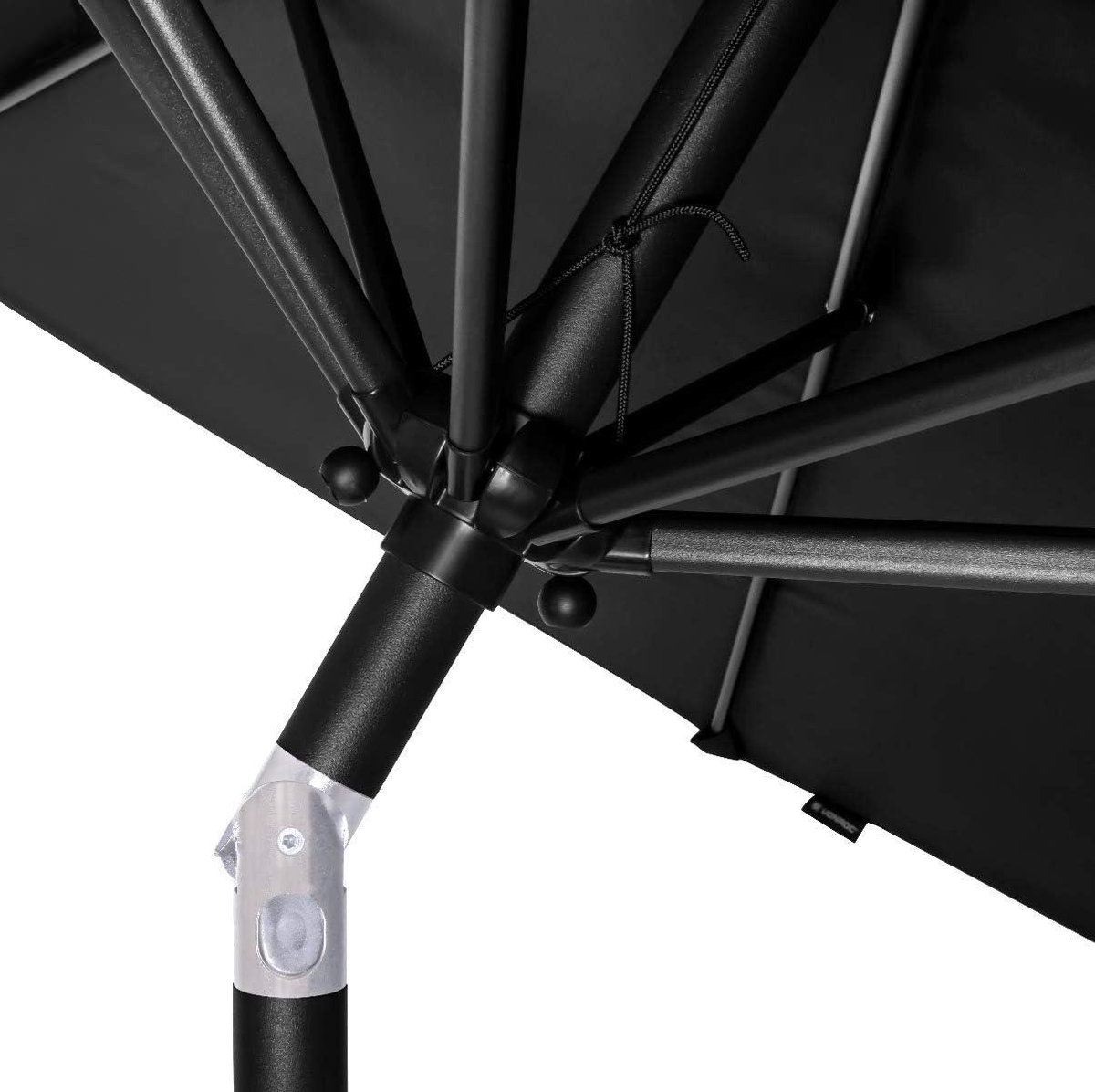 Parasol Recanati Ø300cm - Stokparasol - Kantelbaar - UV werend - Antraciet/Zwart - Incl. beschermhoes UPF 50+ (6150846678674)