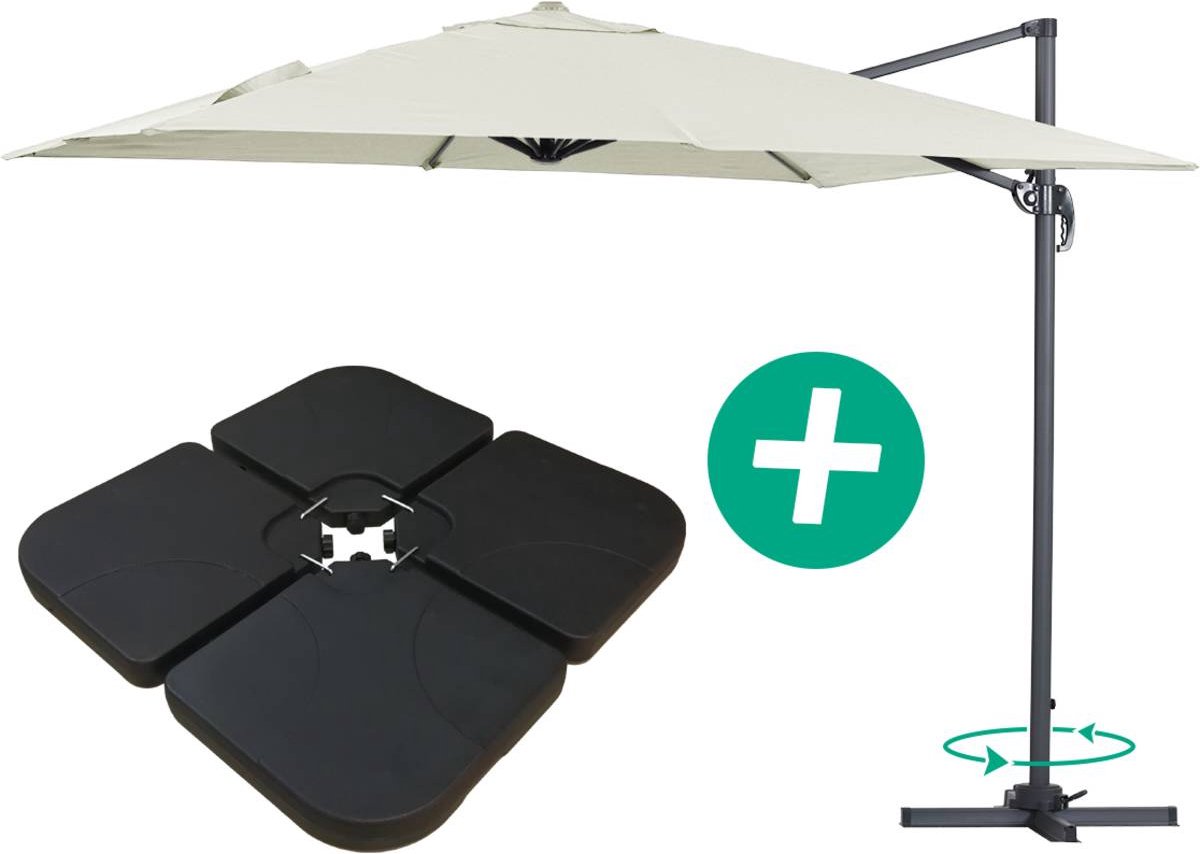 Parasol vrijhangend tuin zweefparasol Aluminium 