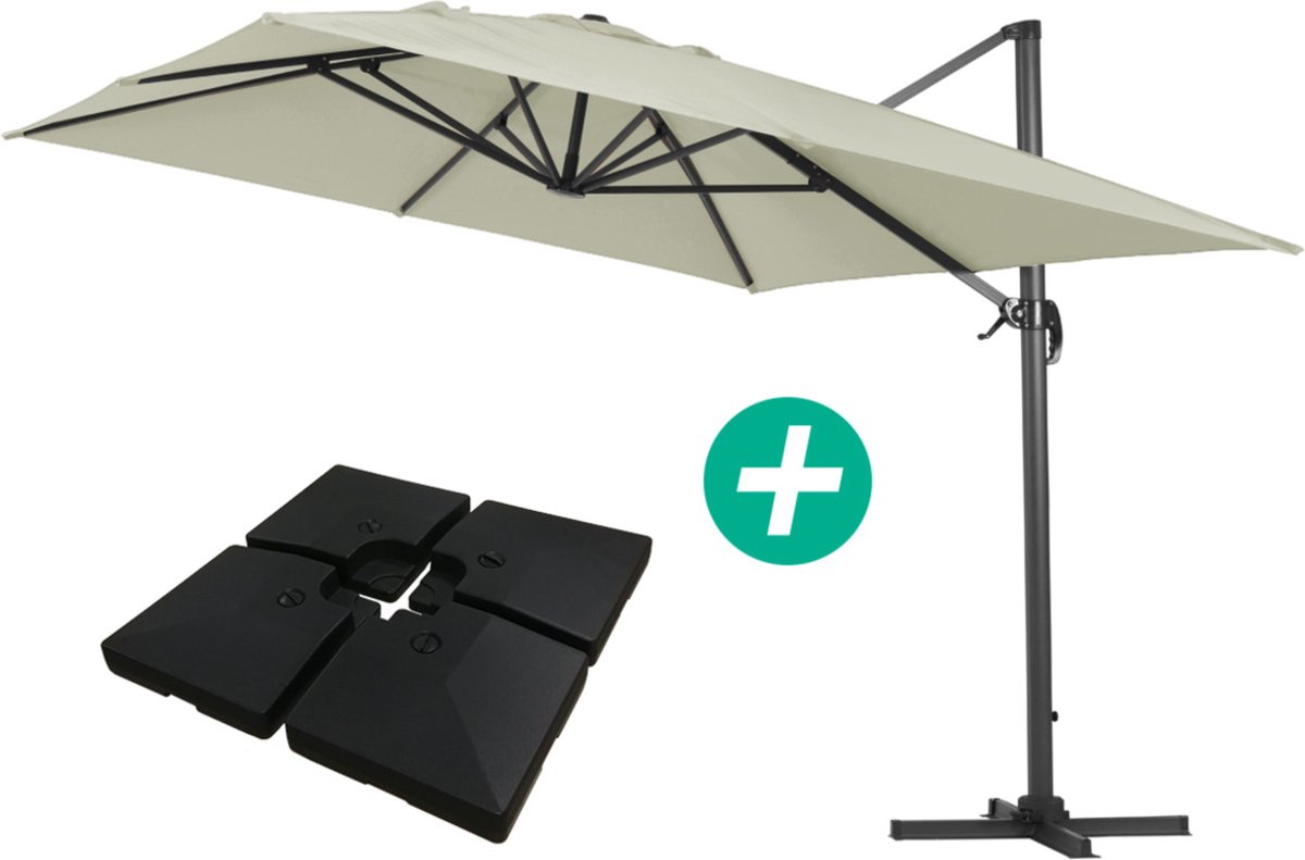 Parasol vrijhangend tuin zweefparasol Aluminium 