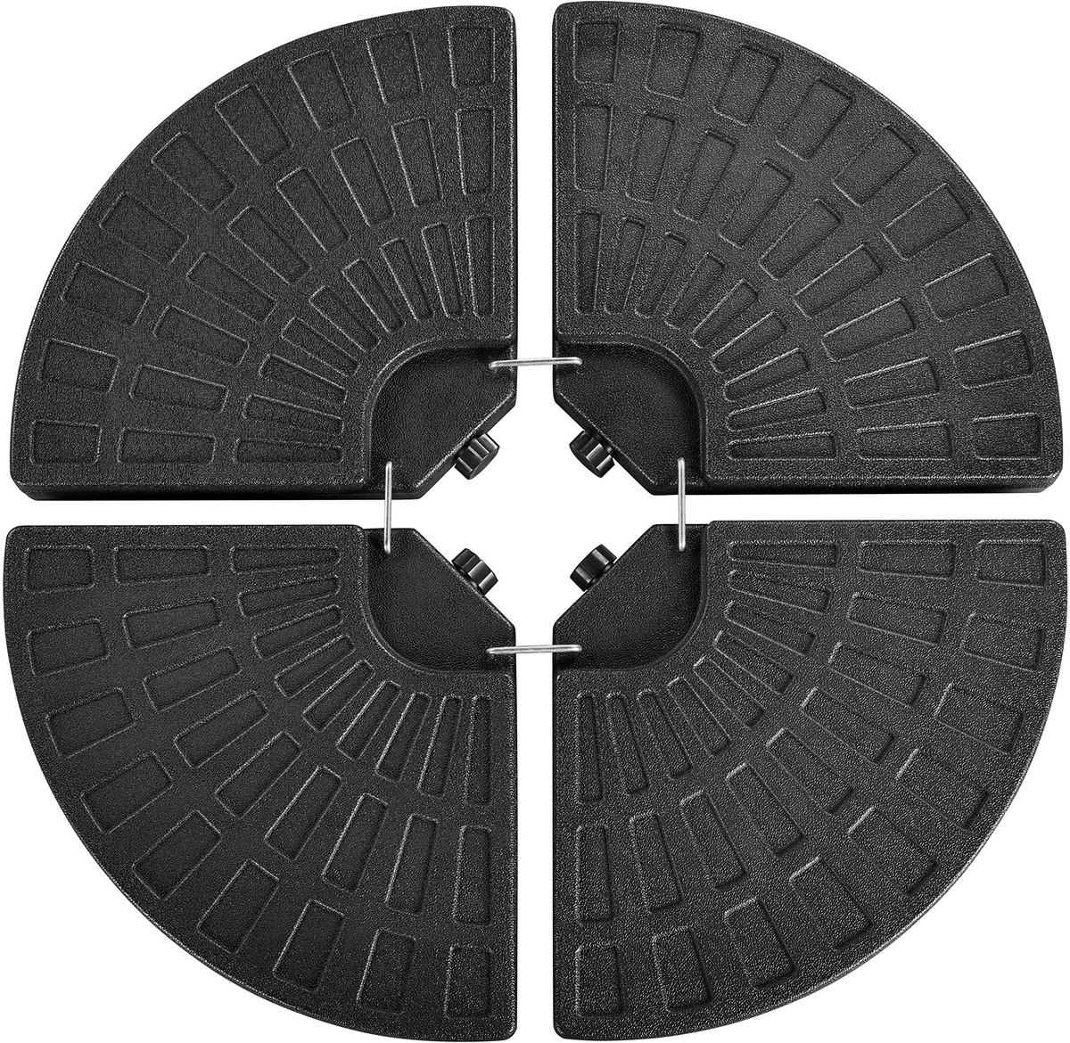 Parasolstandaard, 4-delig, parasolhouder, bodemkruis, parasolgewicht voor zweefparasol, opvouwbaar, met zand of water, zwart (9501473447633)