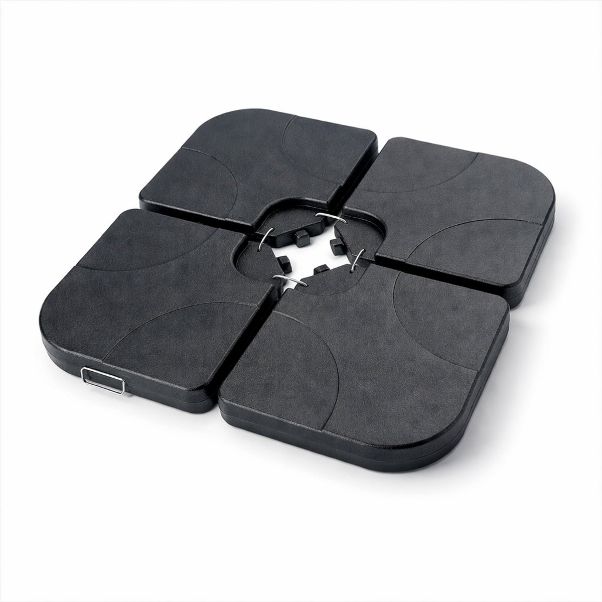 Parasolvoet voor Zweefparasol - 4-delige Vulbare Parasoltegels 50x50 cm - Met Handgrepen - Geschikt voor Water of Zand (8720964706702)