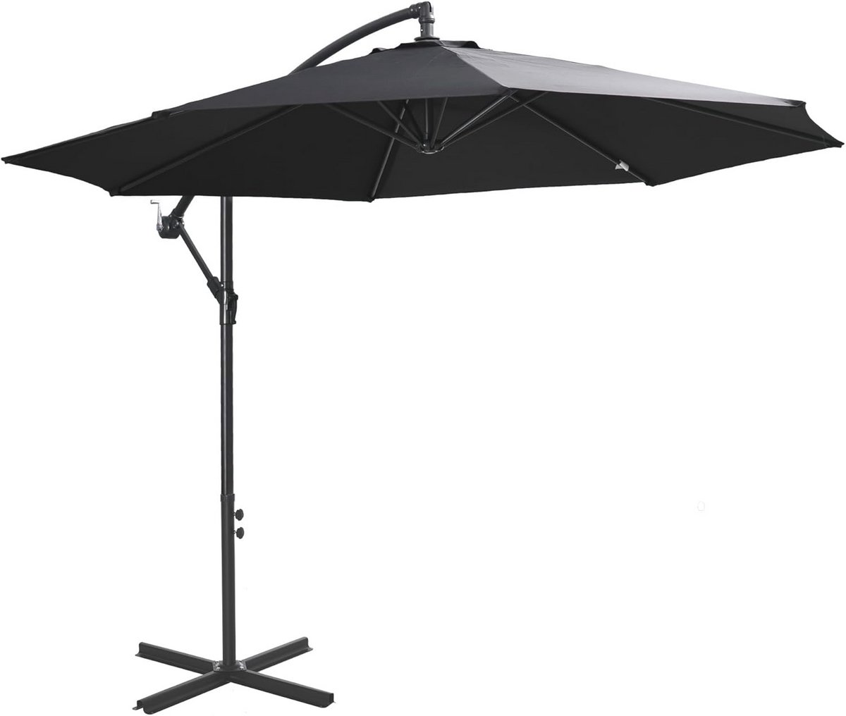 Zweefparasol met Handkruk - Stalen Stang en Waterafstotend Polyester - Ø 3 m - Ideaal voor Tuin en Terras (6154515237285)