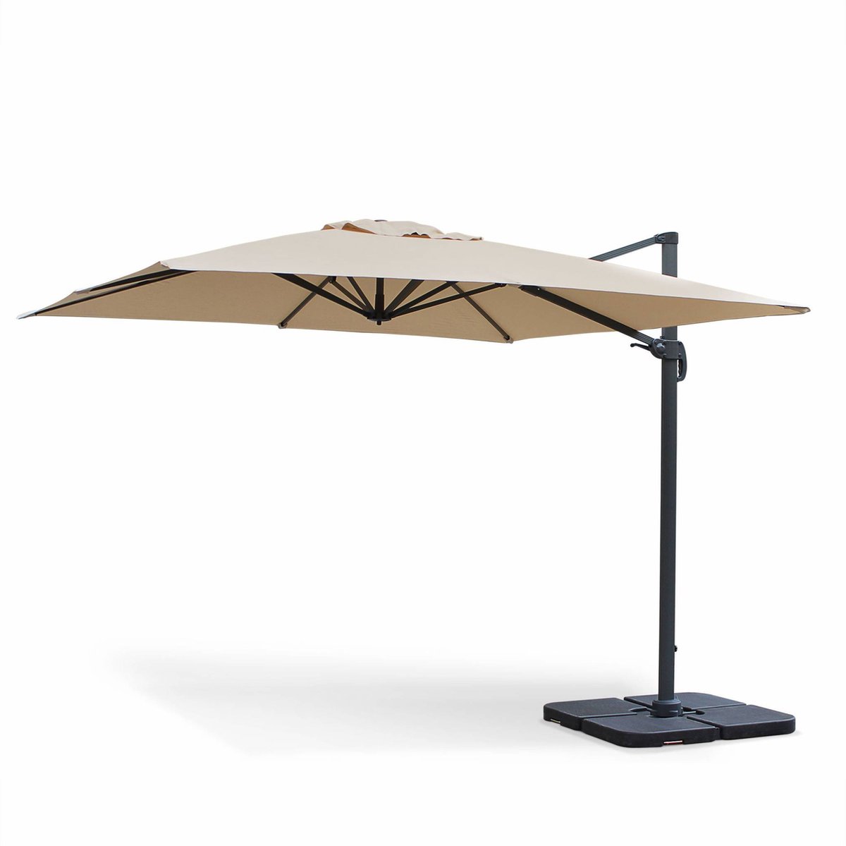 sweeek - Zweefparasol, falgos, 3x3m (3760247260298)