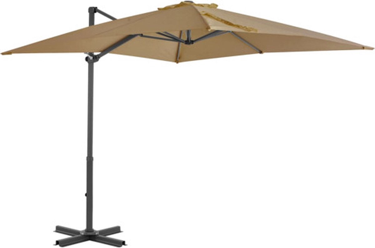 vidaXL - Zweefparasol - met - aluminium - paal - 250x250 - cm - taupe (8718475701002)