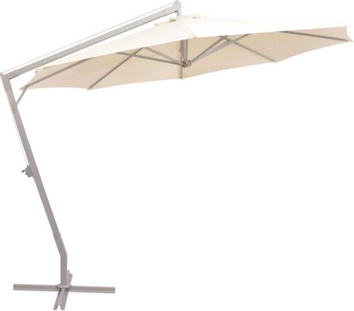 vidaXL Zweefparasol met aluminium paal 350 cm zandkleurig (8718475505600)