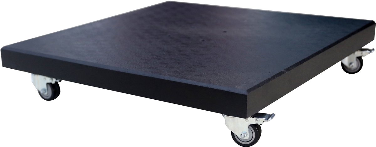 AXI Parasolvoet Graniet met Wielen - 90 kg - Voor Zweefparasols tot 3x3 m of diameter van 3 m - Zwart - Met Remmen - Parasolvoet verrijdbaar (8721399281567)