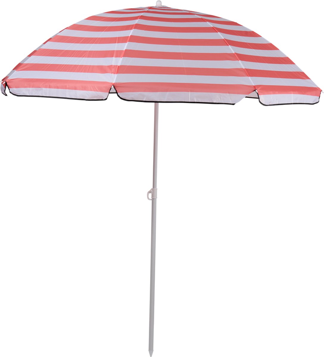 Camp Active Parasol - Stokparasol - Strandparasol met Prikker ⌀170 x 200 cm - Balkonparasol - Zonbescherming - Roze/ Wit Gestreept (8711252502939)