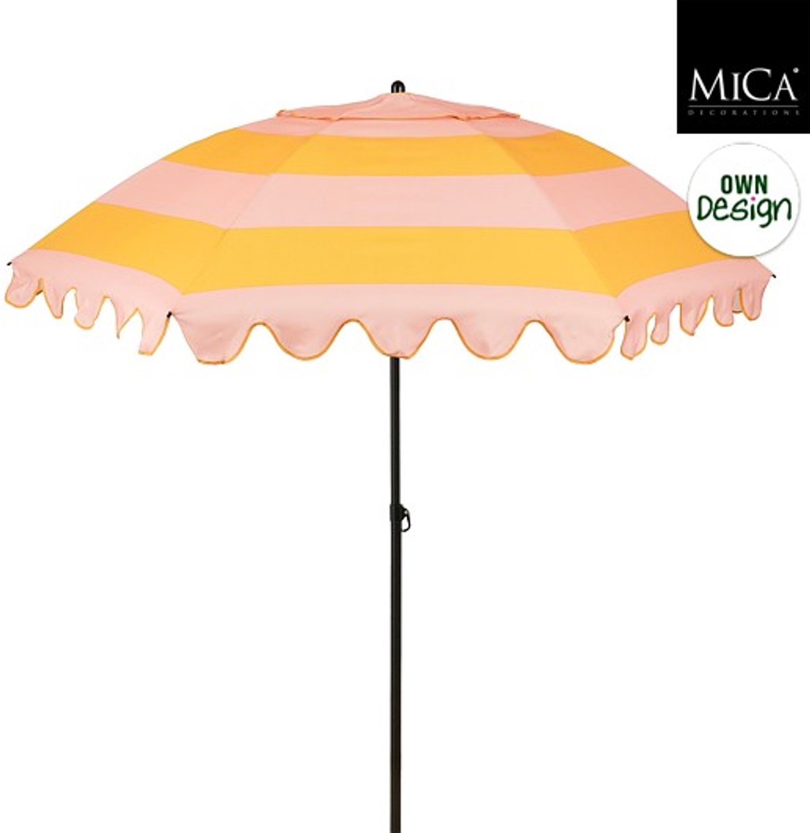 Edelman Jessy stokparasol streep geel - Ø197 x 238 cm (8720362581338)