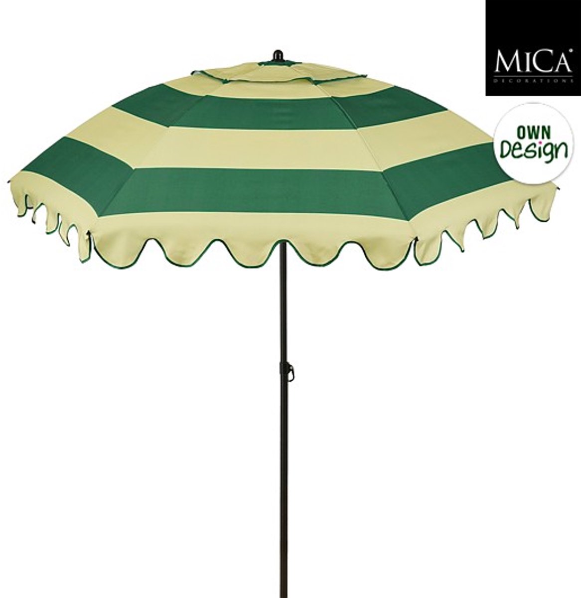 Edelman Jessy stokparasol streep groen - Ø197 x 238 cm (8720362581352)