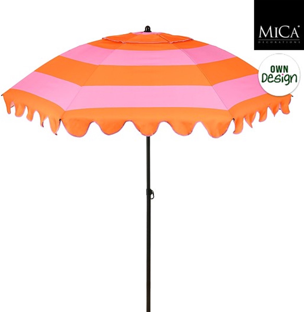 Edelman Jessy stokparasol streep oranje - Ø197 x 238 cm (8720362581345)