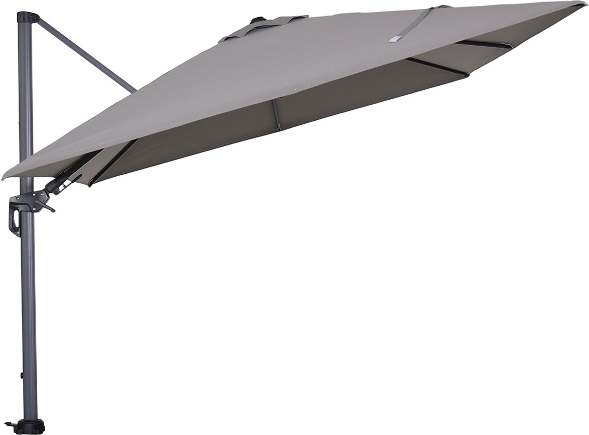 Garden Impressions Hawaii zweefparasol 300x300 cm - frame carbon black - licht grijs doek (8713002112146)