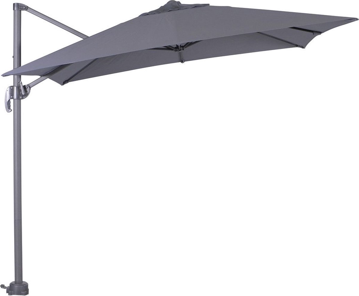Garden Impressions Hawaii zweefparasol S 250x250 - donker grijs met 80 kg parasolvoet en parasolhoes (6097115934973)