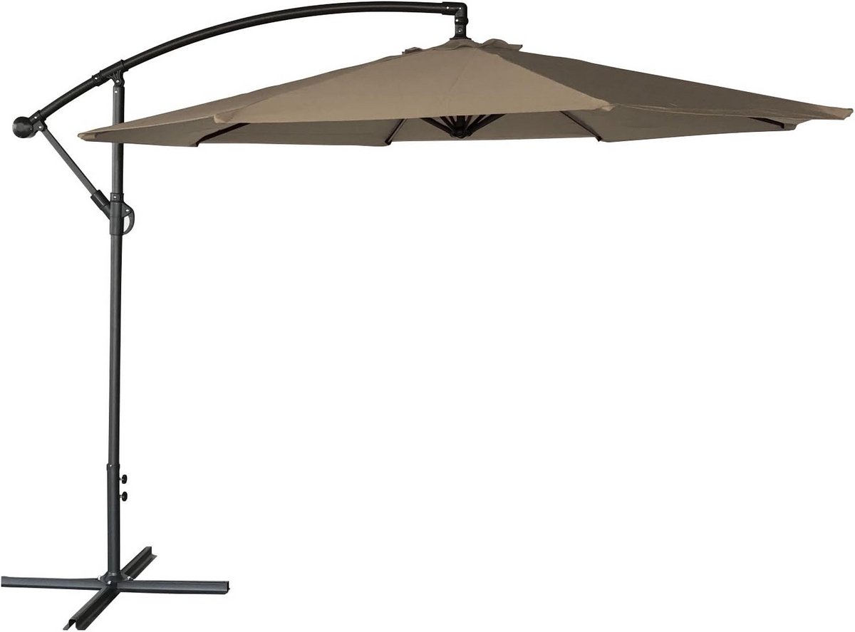 Grote Ronde Zweefparasol 3 Meter Taupe Kantelbaar en Draaibaar (9101026403019)
