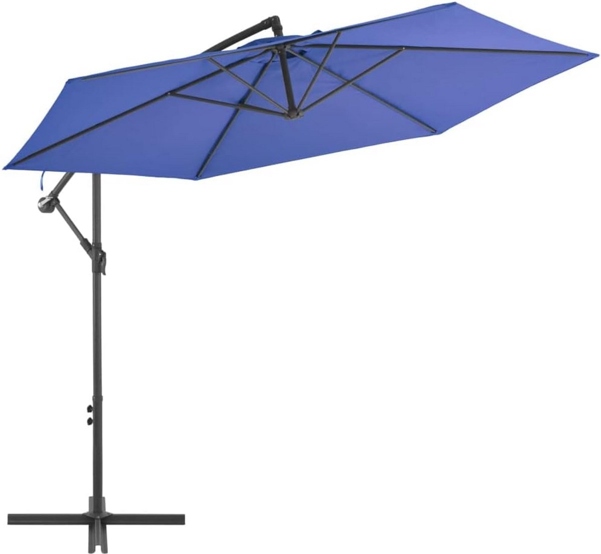 Grote Zweefparasol 300 cm Blauw met Aluminium Paal (9101098538916)