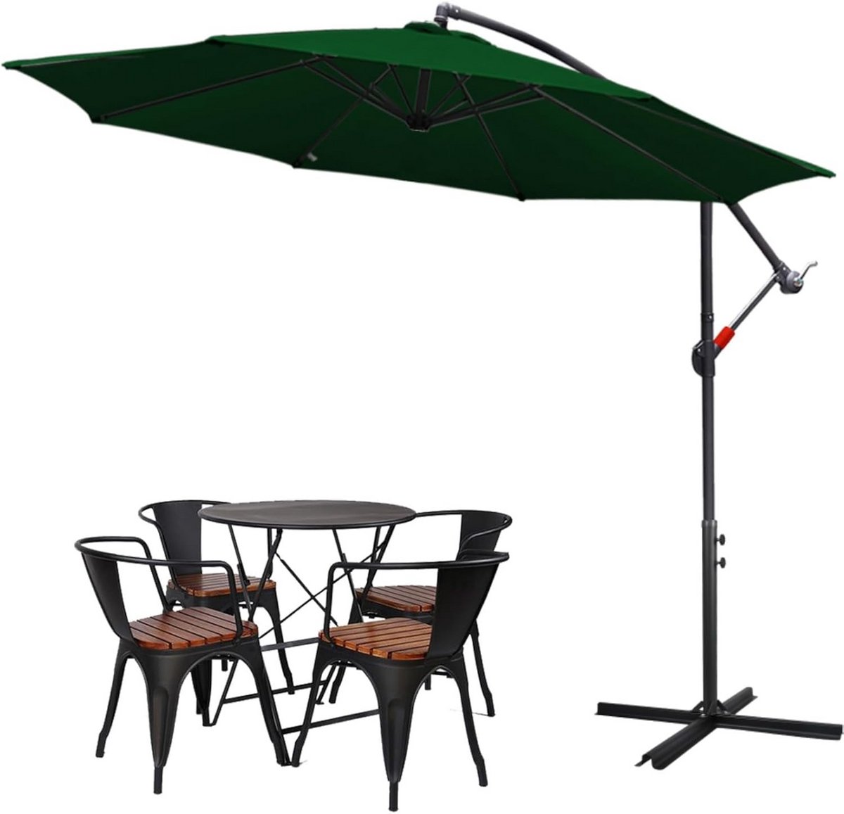 Grote Zweefparasol met Standaard 300/350 cm - Waterdicht en UV-Bescherming (9101105819472)
