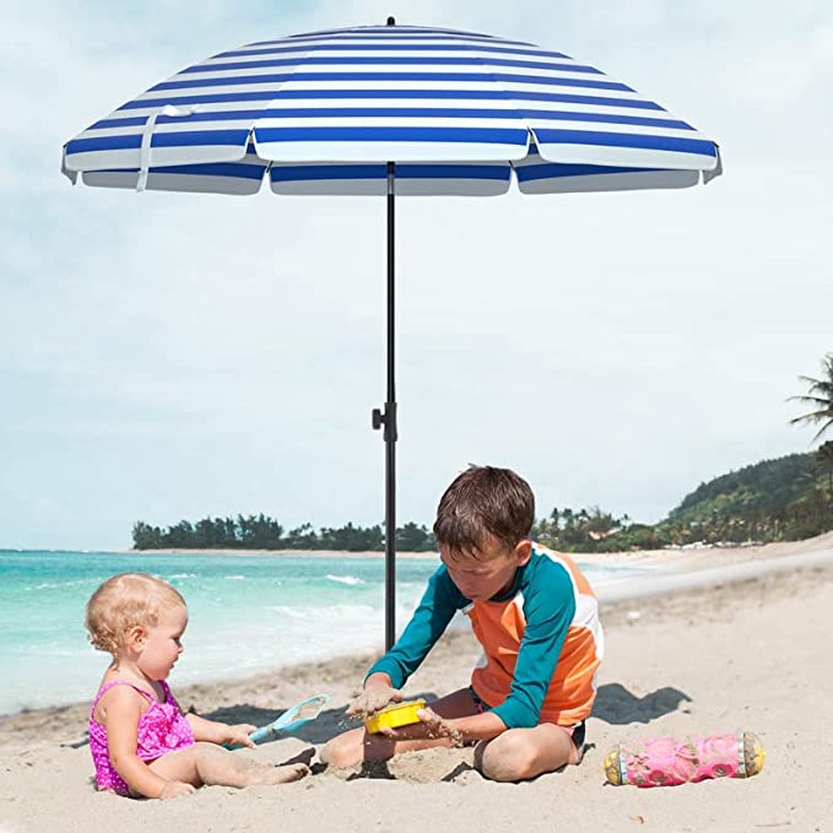 MIRA Home - Parasol - Strandparasol - Stokparasol - Zonwering - Waterdicht - 180x160cm - lente tuin set (8720909804159)