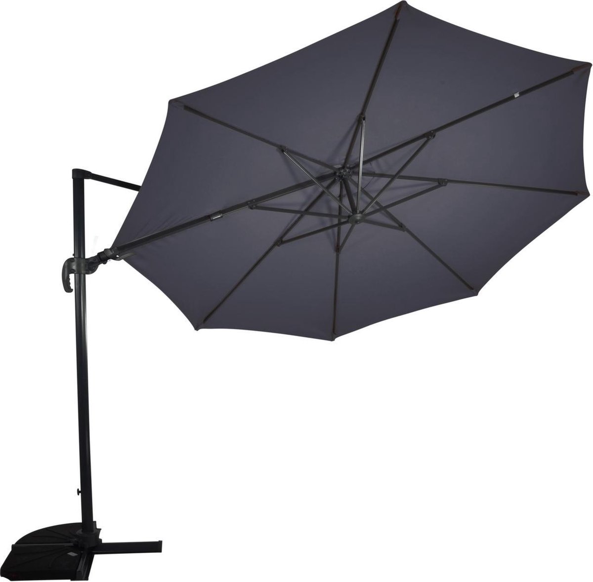 Outdoor Living - Zweefparasol VirgoFlex grijs Ø3,5mtr (8714365532633)