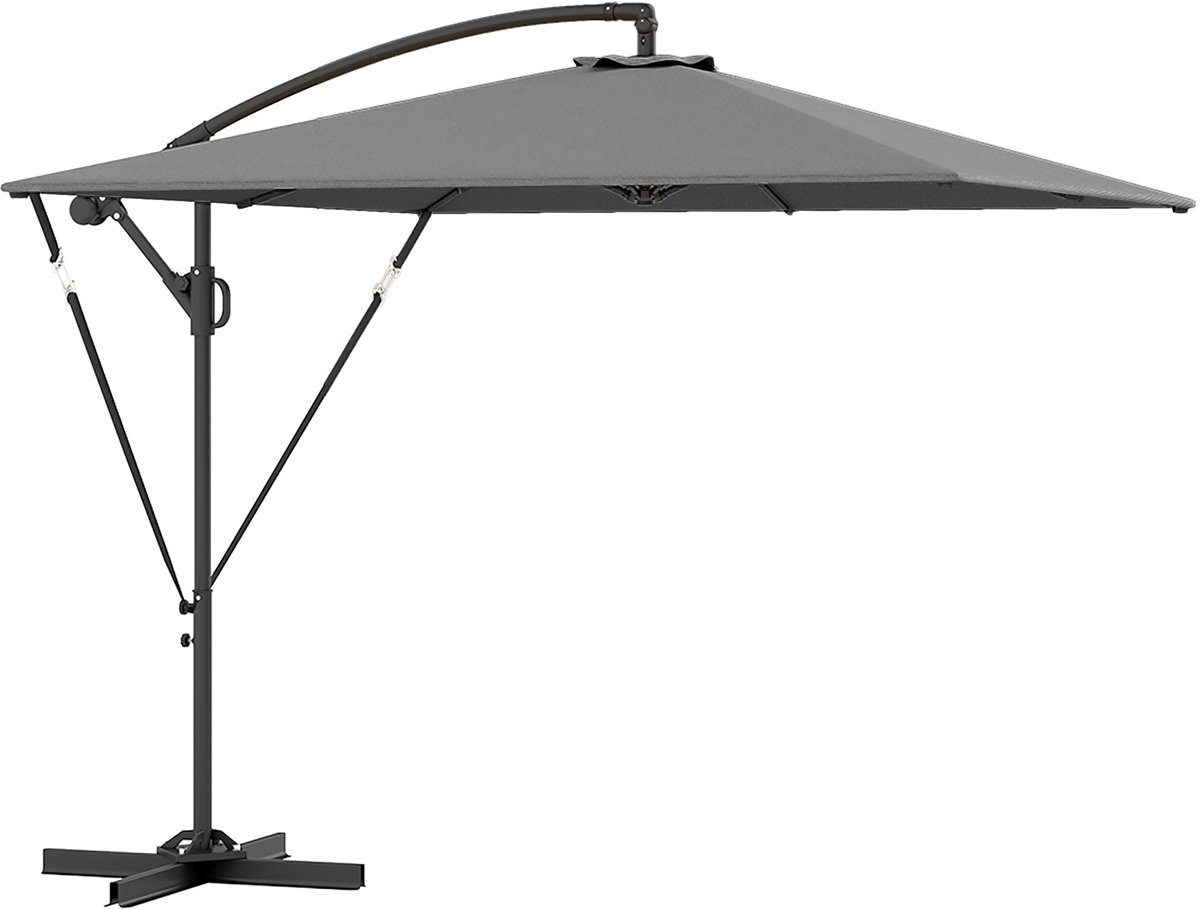 Outsunny - Zweefparasol - 360° Draaibaar - Polyester - Grijs (4255826899079)