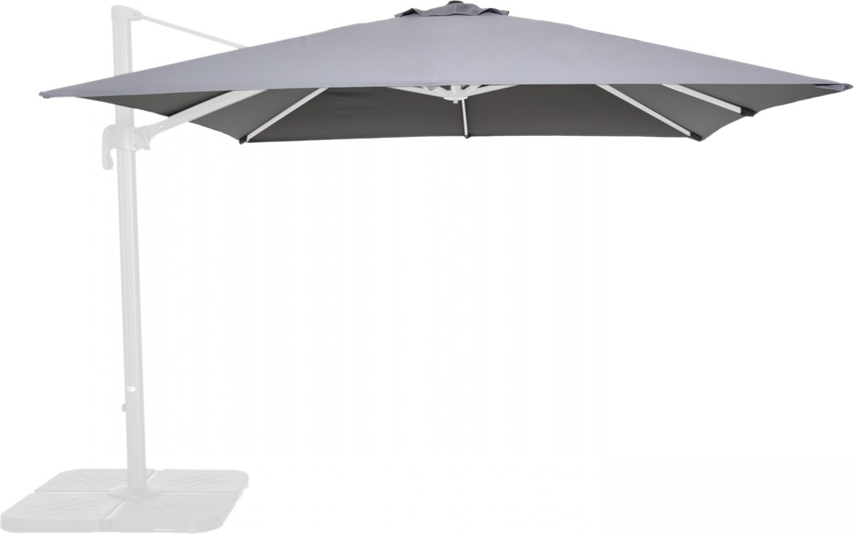 Oviala - Schaduwdoek voor een 3x3m zweefparasol in antraciet - Malaga (3663095036216)