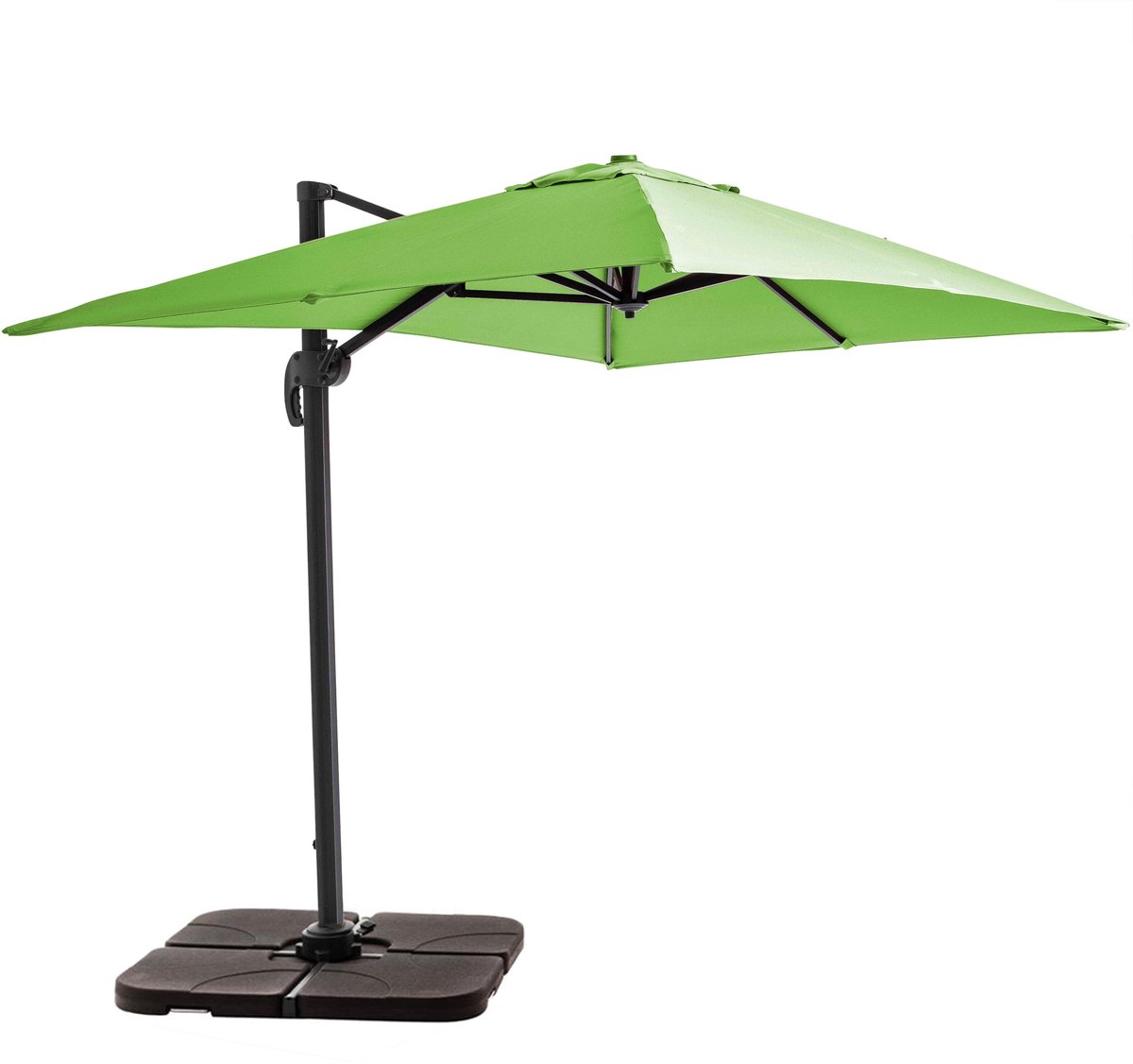 Oviala - Zweefparasol 2x3m Alu incl. 4 Vulbare Tegels, Groen - Amalya (3663095047892)