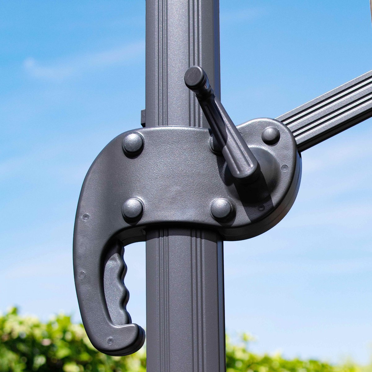 Oviala - Zweefparasol 3x4m Wit Kantelbaar Draaibaar + 4 Tegels - Caserta (3663095048073)