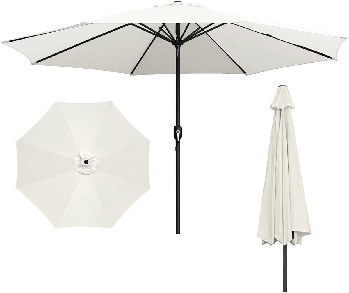 Parasol - Tuin - 350CM - Stokparasol - UV50+ - Waterdicht - Balkonparasol - Zweefparasol - Beige (9350838095862)