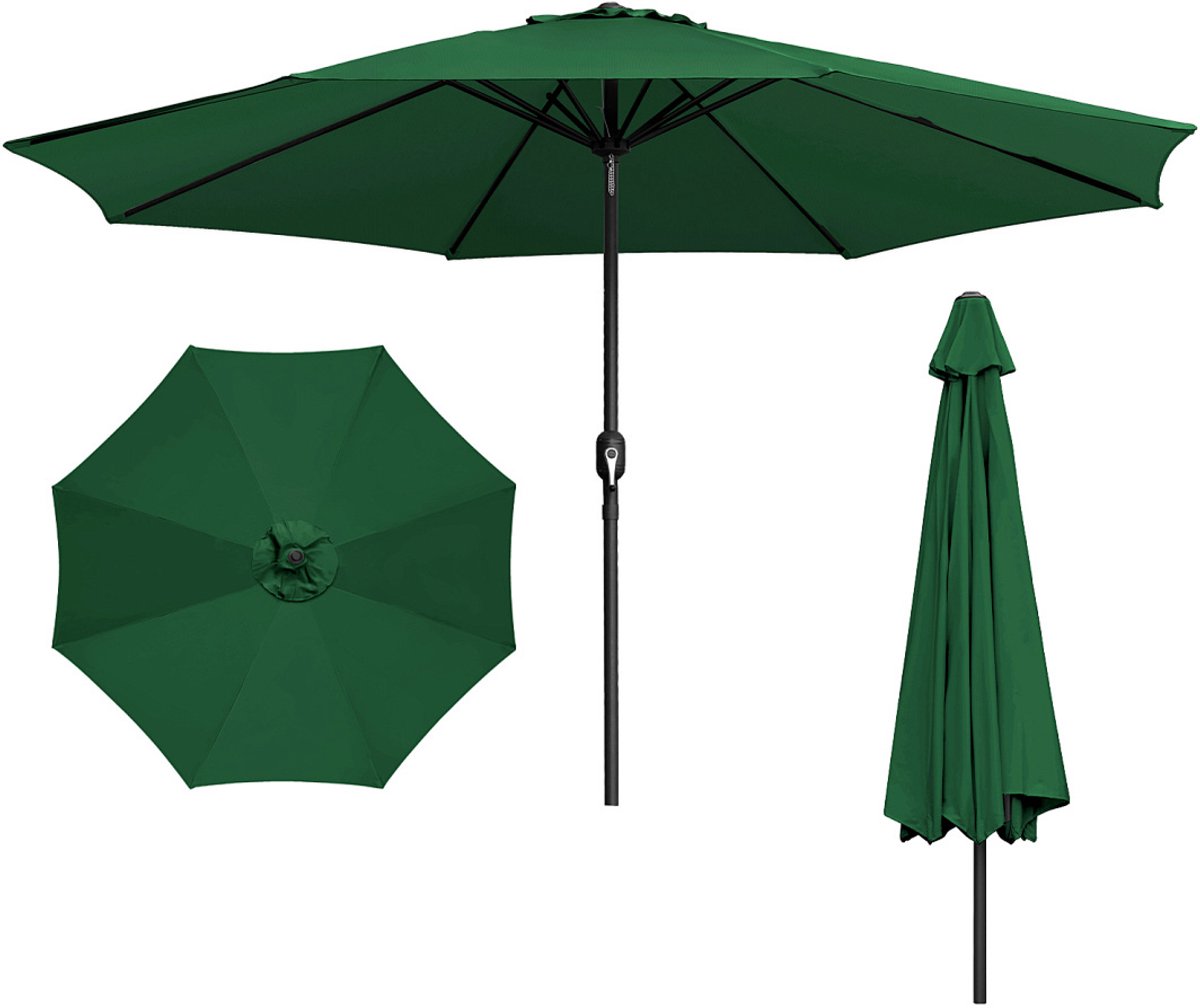 Parasol - Tuin - 350CM - Stokparasol - UV50+ - Waterdicht - Balkonparasol - Zweefparasol - Groen (9350838095848)