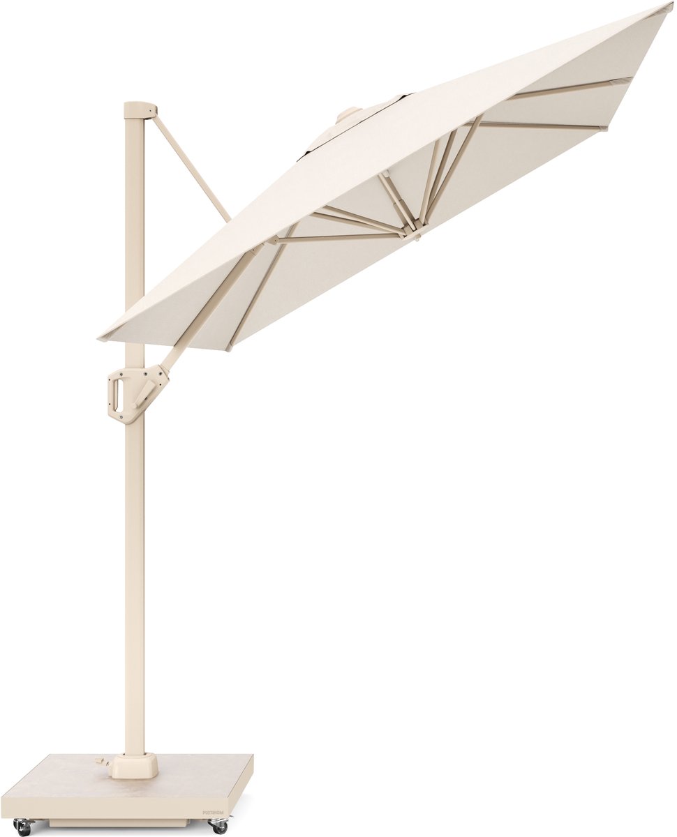 Platinum Sun & Shade - Zweefparasol - Voyager T1 - 300x200 cm - Sandtone look - Ivory - Kantelbaar - 360° Draaibaar - 96% UV protectie (8721077131566)