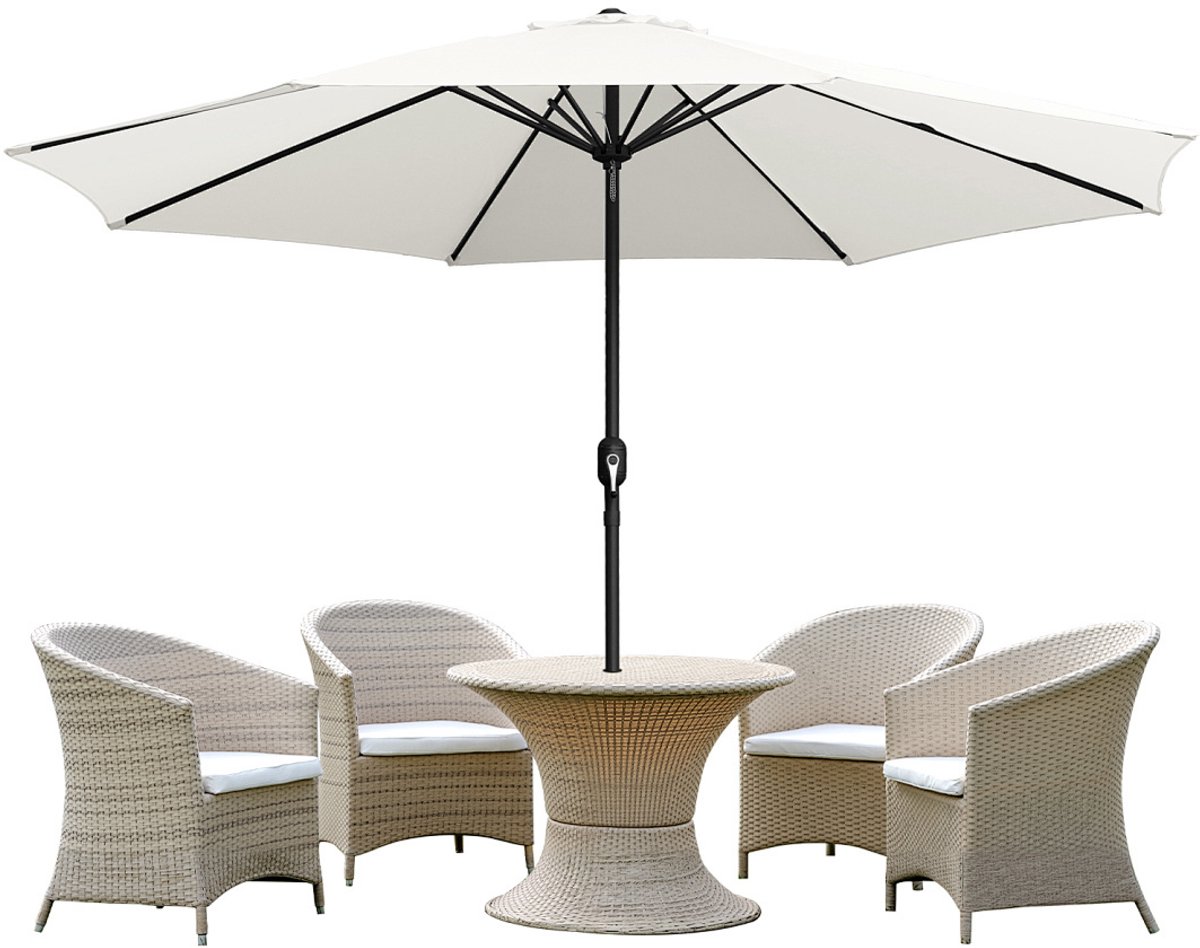 Stokparasol - 350CM - Parasol - Tuin - UV50+ - Waterdicht - Balkonparasol - Zweefparasol - Beige (9350838096265)