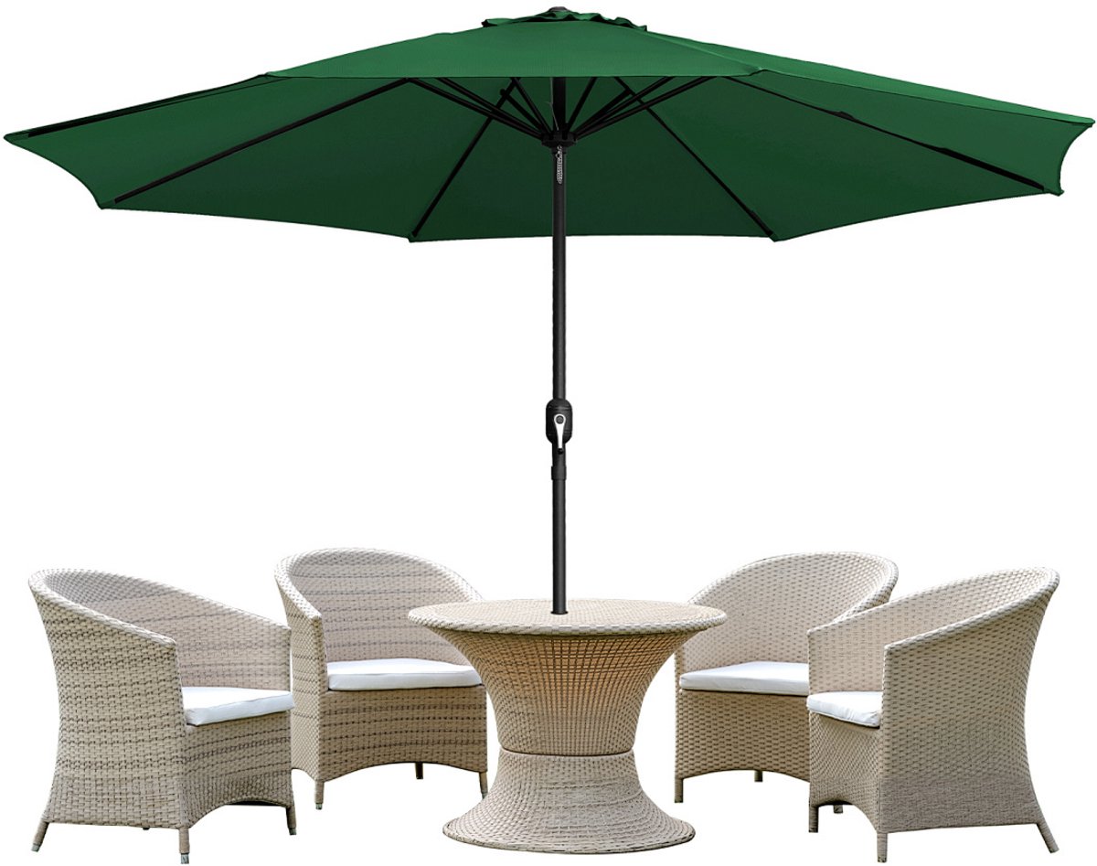 Stokparasol - 350CM - Parasol - Tuin - UV50+ - Waterdicht - Balkonparasol - Zweefparasol - Groen (9350838096241)