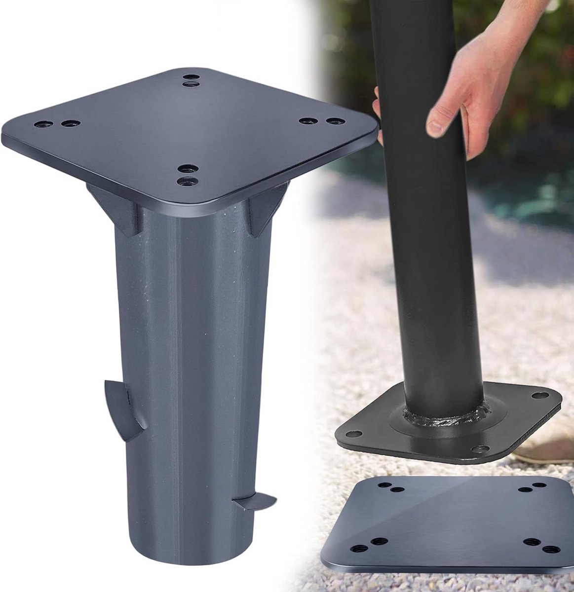 Universele Inbouw Parasolvoet voor Zweefparasols - Robuuste Grondanker voor Tuin en Terras (9101026228858)