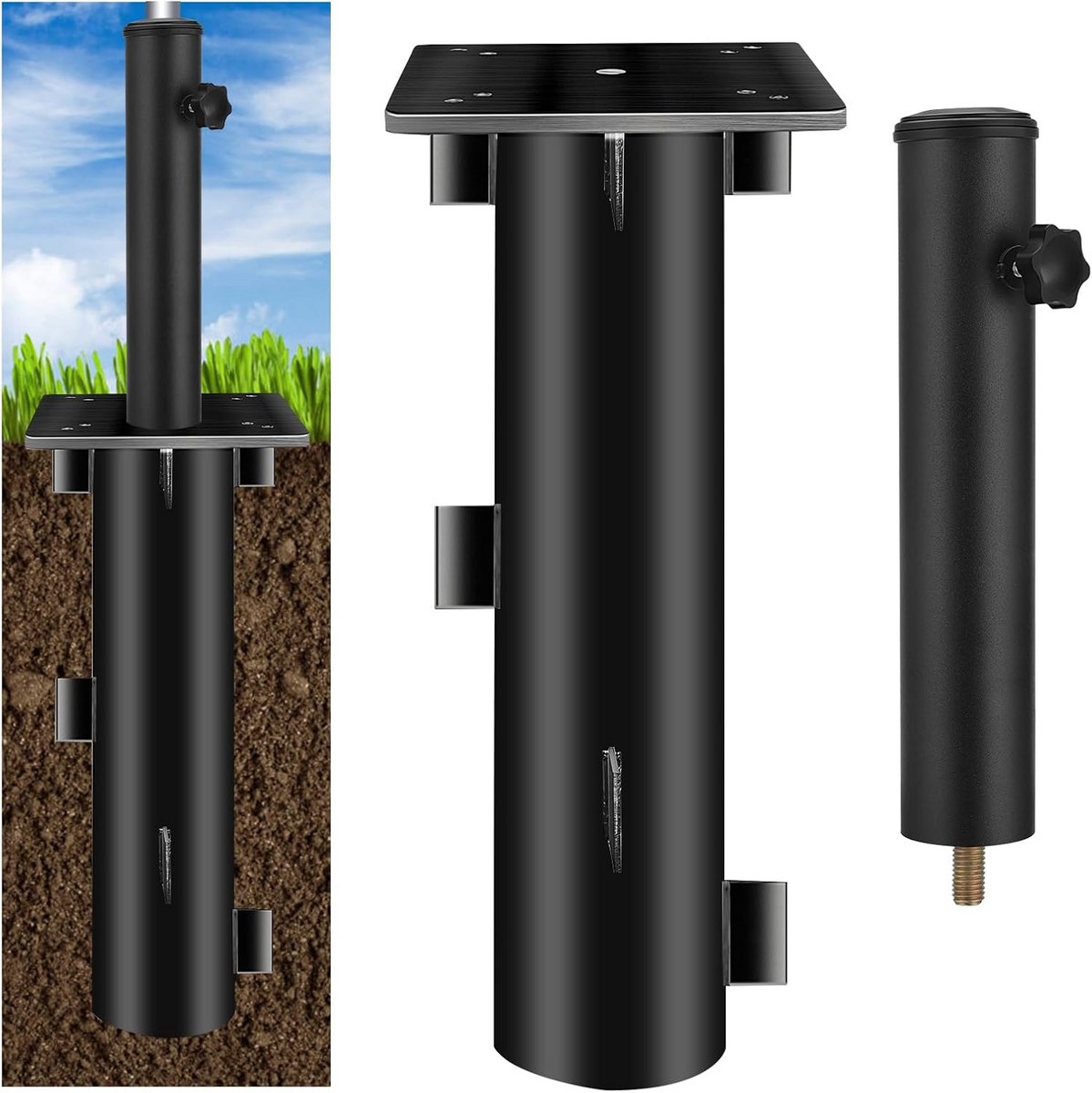 Universele Zware Parasolvoet voor Zweefparasols - Inzetplaat voor Parasolstandaard (9101093530298)