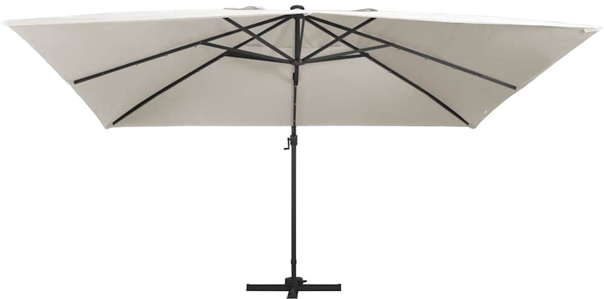 ZweefParasol | Zonnescherm | Tuinparasol met LED en aluminium paal 400x300 cm zandkleurig (6932537147733)