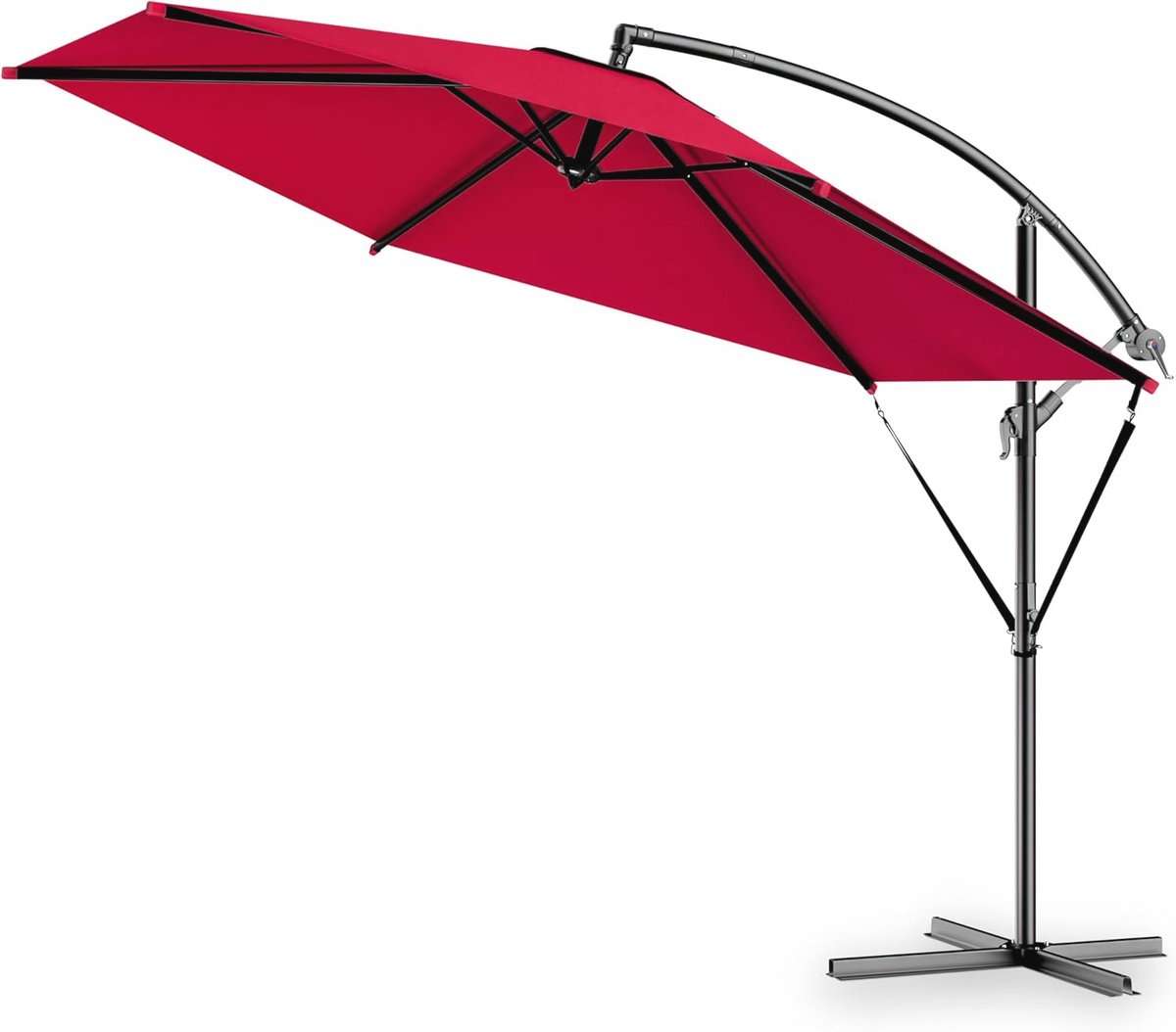 Zweefparasol met UV-bescherming en groot formaat Ø 300 cm - Kantelbaar en windbestendig - Ideaal voor tuin en balkon (6154514980915)