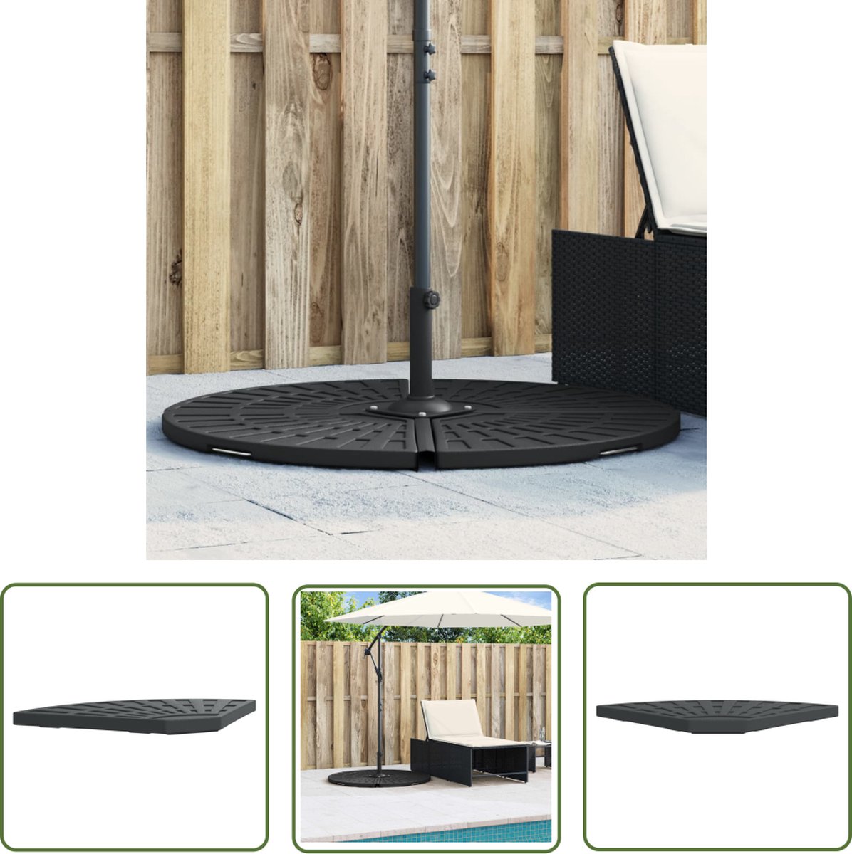 vidaXL Parasolbasis - Parasolgewicht - Parasolgewicht met handvat voor kruisstandaard 14 kg - Tuingereedschap - Zweefparasol - Outdoor Decoratie (8721194707637)