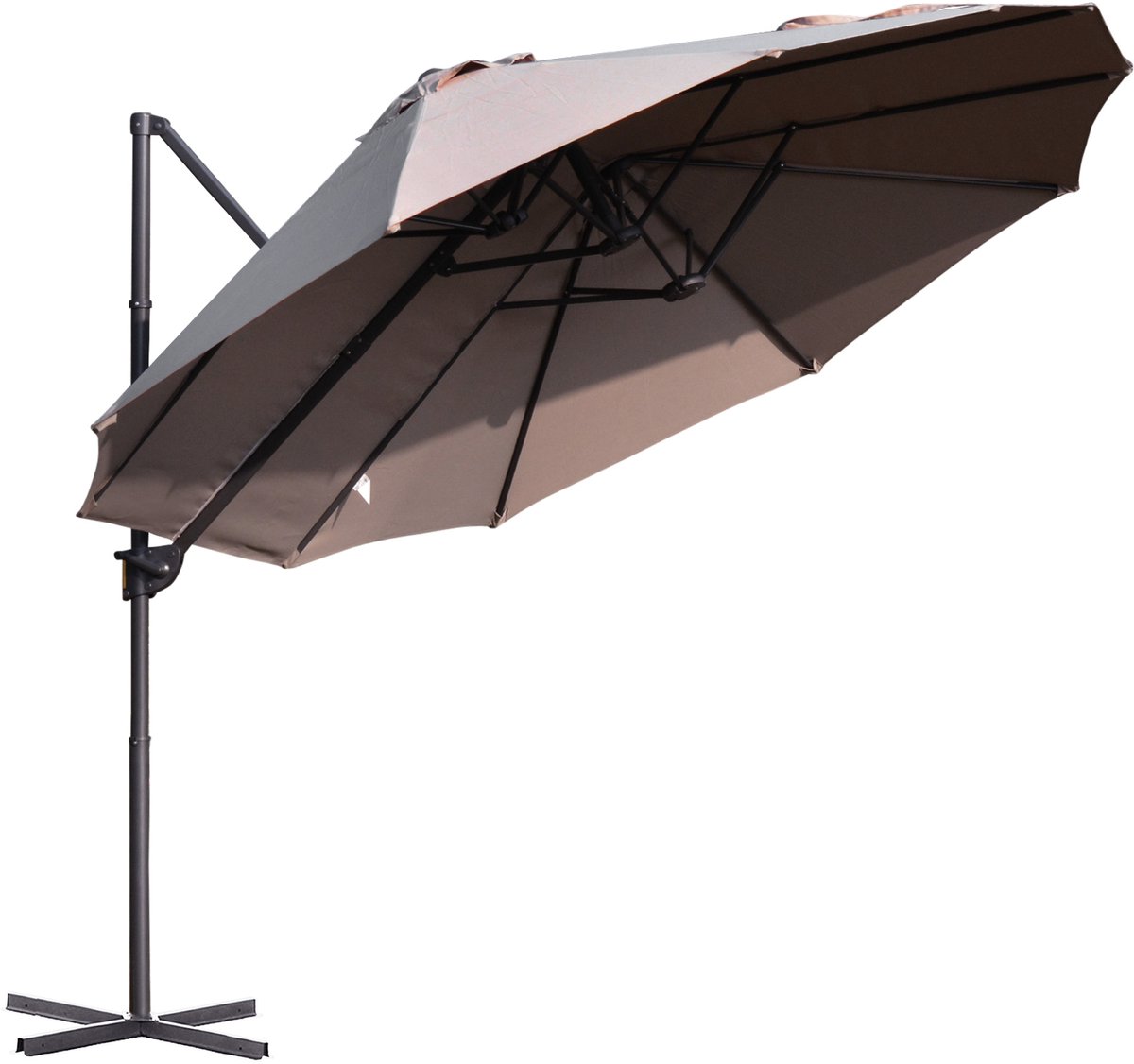 4goodz Zweefparasol XL 270x 440 cm - Taupe (6013922247204)