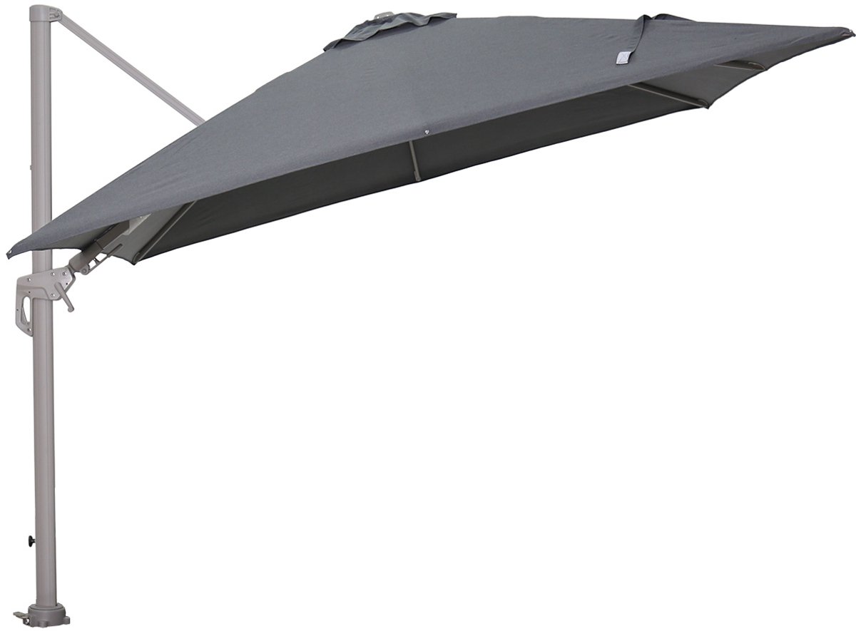 Garden Impressions Hawaii Deluxe zweefparasol 300x300 cm - antraciet doek - frame taupe (8713002117325)