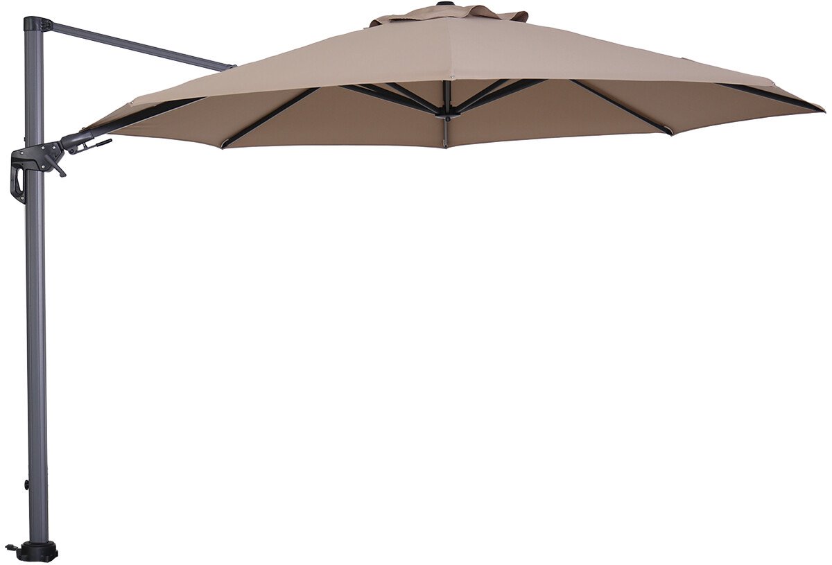 Garden Impressions Hawaii zweefparasol Ø350 cm - frame carbon black - taupe doek (8713002112351)