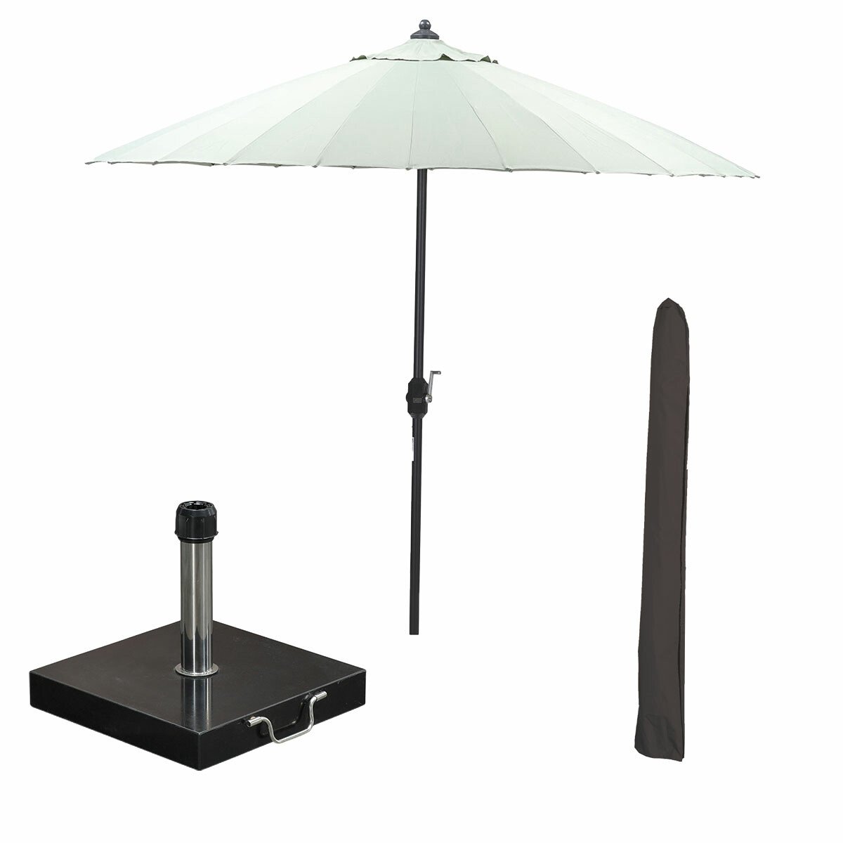 Garden Impressions Manilla stokparasol Ø250 cm - olijf incl 40 kg Cosmo parasolvoet en parasolhoes (8721552303587)
