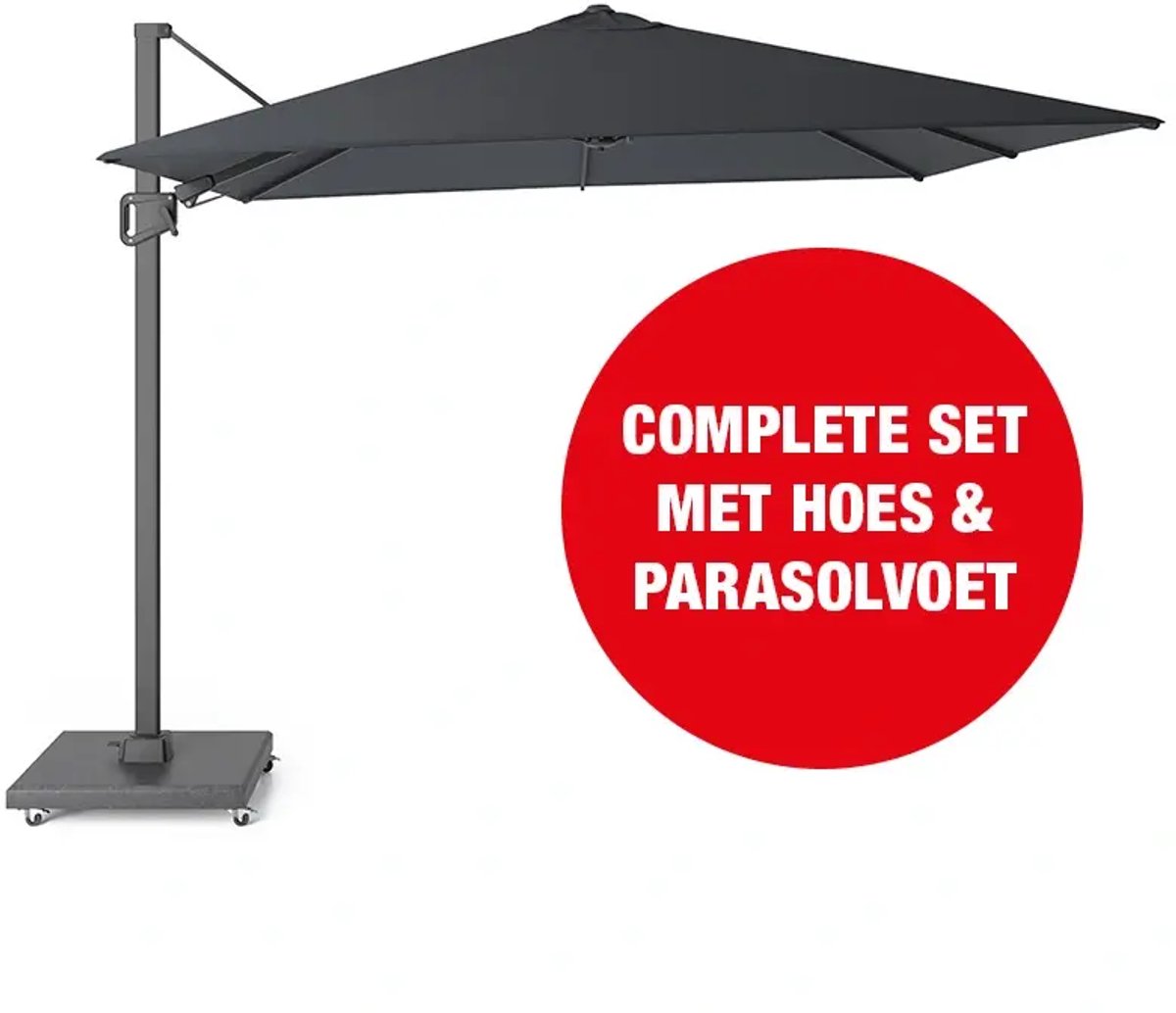 Halifax Zweefparasol Set 300x300 cm - Antraciet (9900000590840)