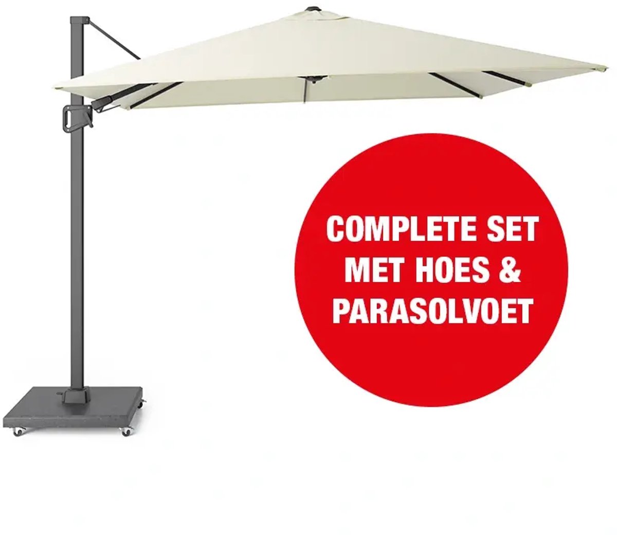 Halifax Zweefparasol Set 300x300 cm - Ecru (9900000590864)