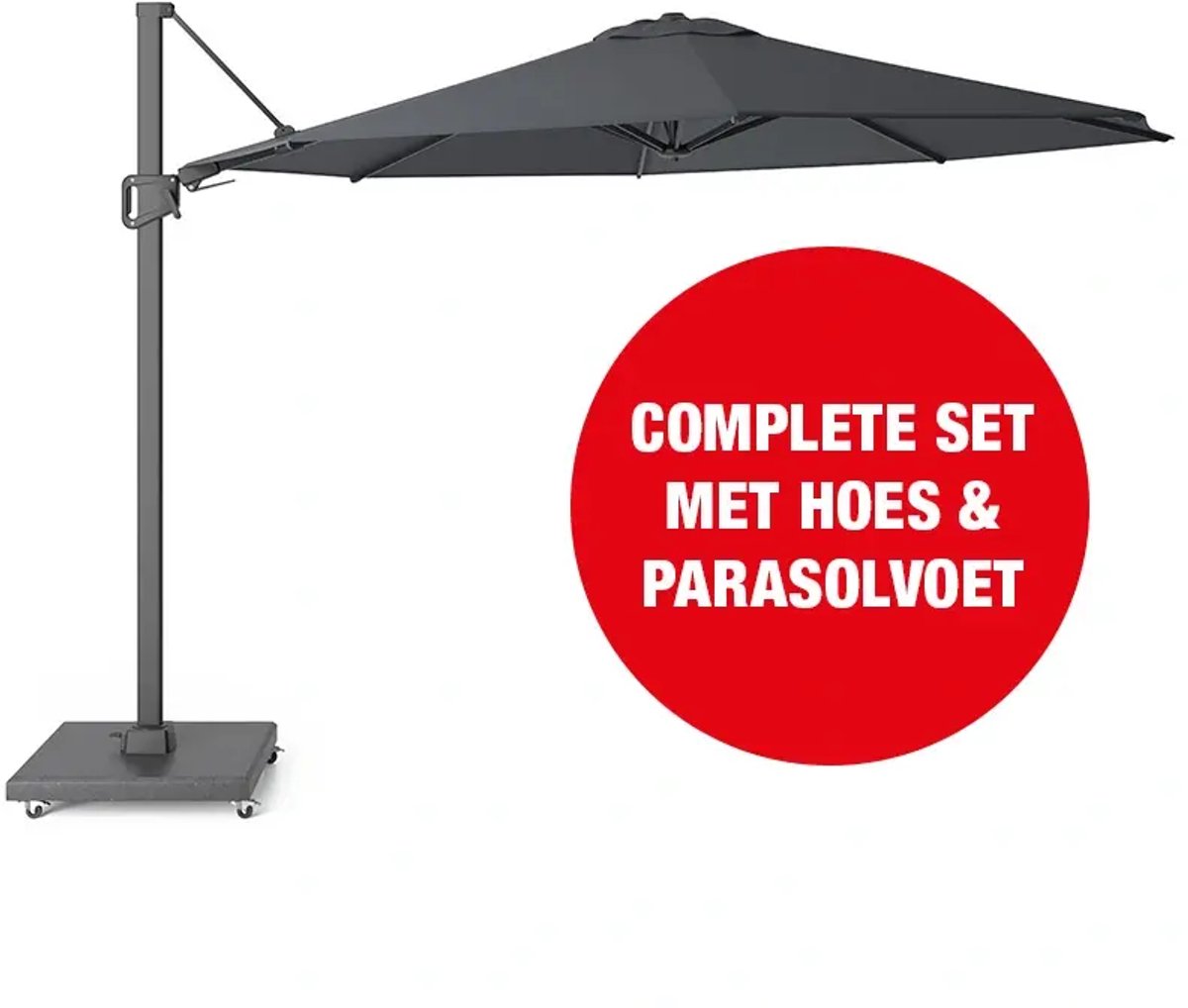 Halifax Zweefparasol Set Ø350 cm - Antraciet (9900000590895)