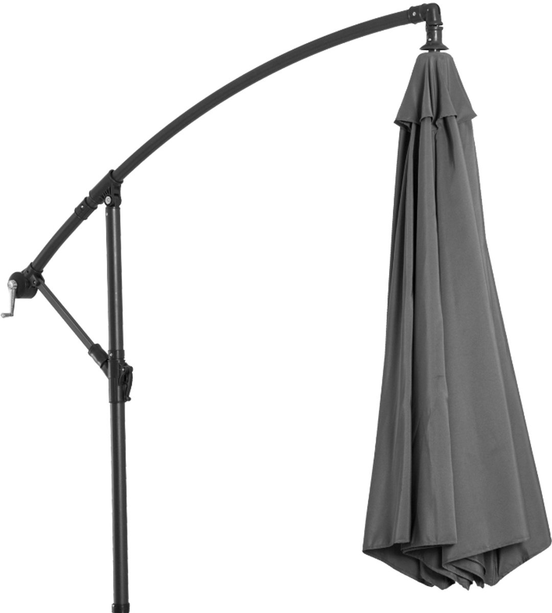 MODFU - Zweefparasol - Met Handzwengel - Stalen Frame - Polyester - Grijs (4070864159523)