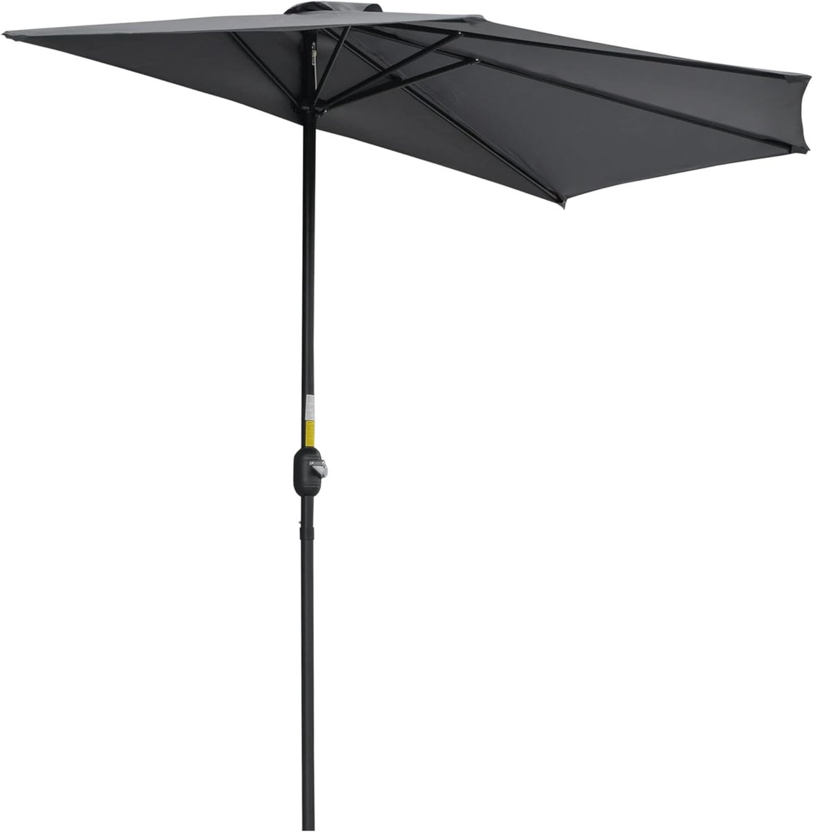 Parasol - Zweefparasols - Balkon Half Parasol - Beschermhoes - met Kantelbaar - Krank Handvat - UV-bestendig - Duurzaam - Waterdicht - voor Buiten - Tuin - Terrastafel - Polyester - 3m - Grijs (8721297993845)