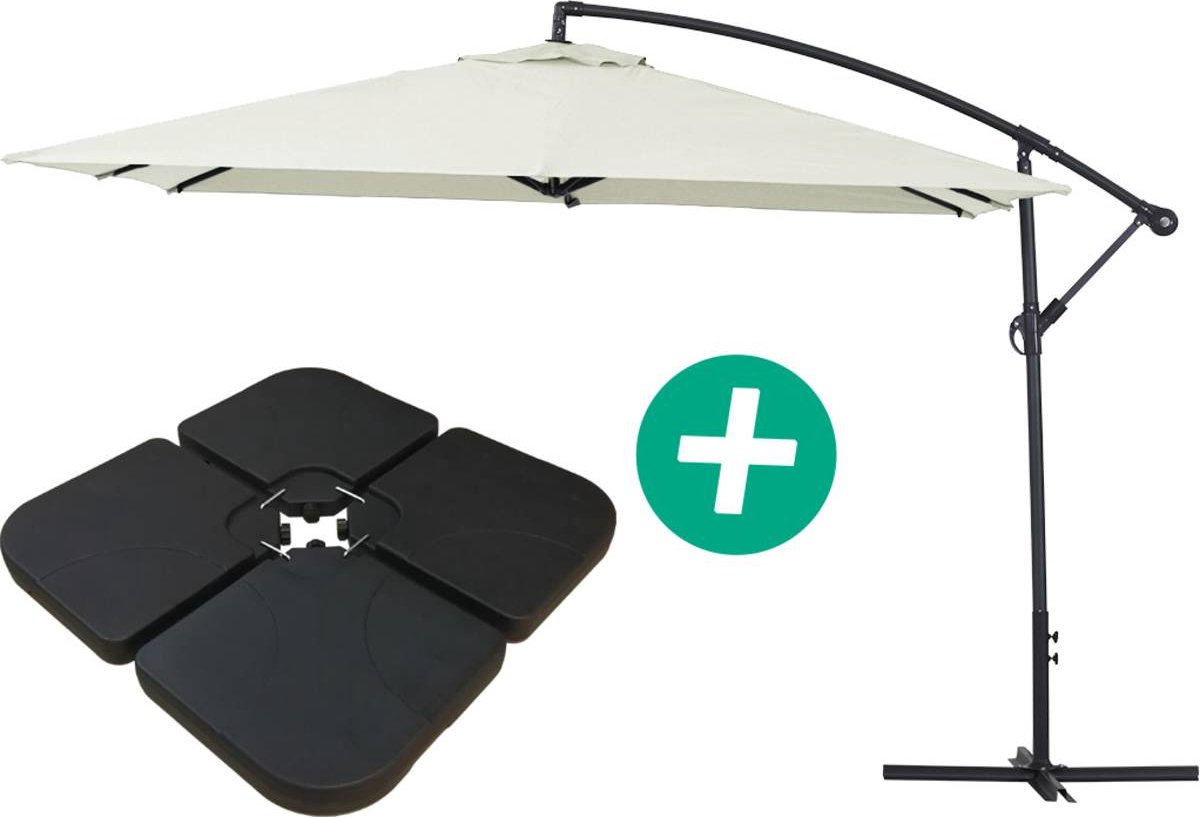 Parasol vrijhangend tuin zweefparasol Aluminium 