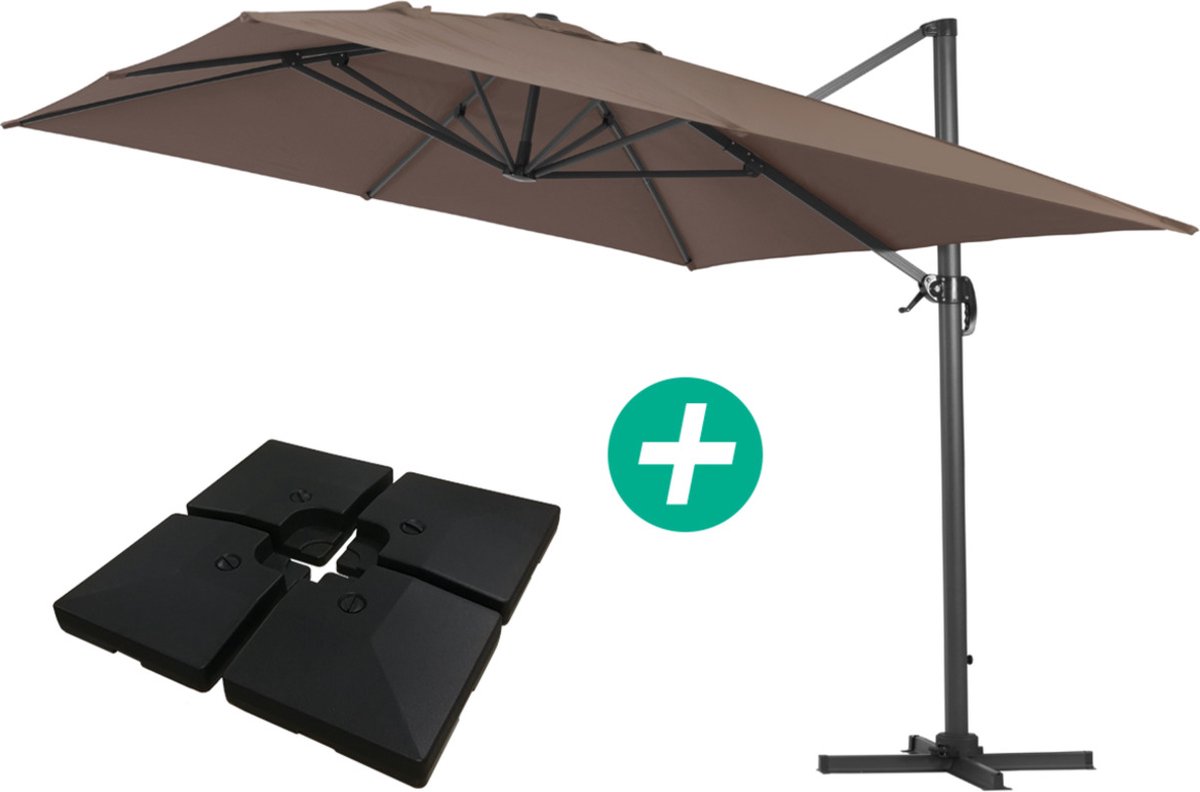 Parasol vrijhangend tuin zweefparasol Aluminium 