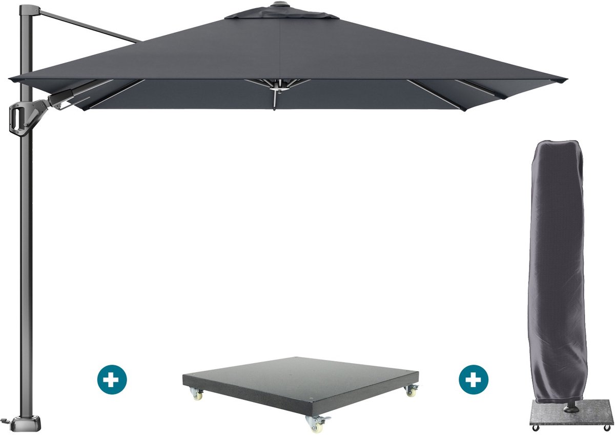 Platinum Voyager zweefparasol T2 2,7x2,7 m. - Faded Black met Marbella voet en hoes (6154121279297)